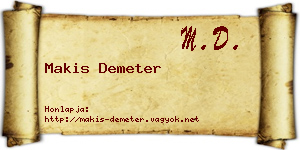Makis Demeter névjegykártya
